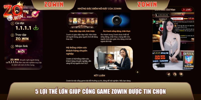 5 lợi thế lớn giúp cổng game ZOWIN được tin chọn